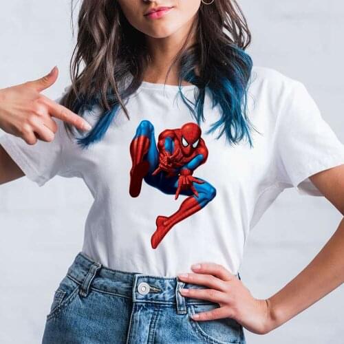 Marvel Tshirt Spiderman Print Graphic Cartoon Women Clothes Casual Tee Top Dropship Clothes Female