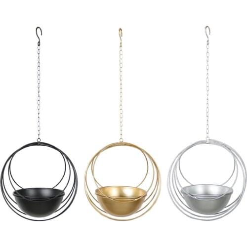 Geometric Metal Iron Plant Hanger Hanging Basket Ceiling Planter Flower Pot Holder Garden Balcony Decoration