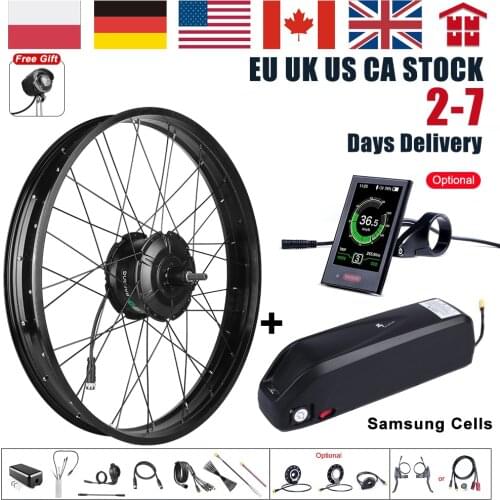 Fat 26inch Bafang 48V 1000W Rear Drive Hub Motor Electric Bicycle Conversion Kit with 17.5Ah Bike Battery Built in Samsung Cells