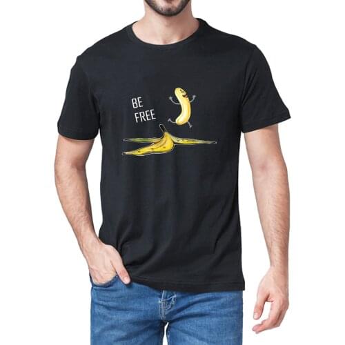 Unisex 100% Cotton Be Free Banana Costume Naked Banana Funny Banana Summer Mens Novelty Oversized T-Shirt Women Casual Soft Tee