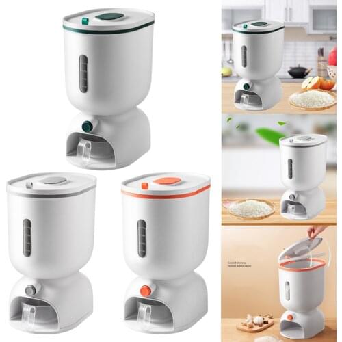 Kitchen Food Press Storage Box Cans Container Boxes Rice Cereals Grain Bean Dispenser Tank Organizer