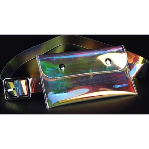 Fashion Transparent PVC Waist Bag Women Waist Packs Travel Ladies Belt Wallets Waist Pack Coin Card Phone Holder Case Bag