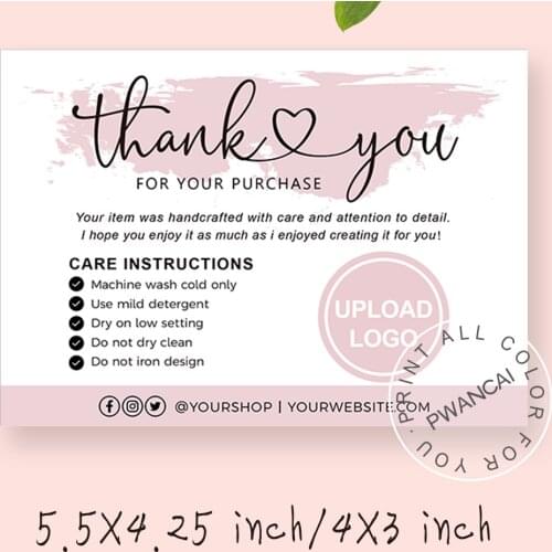 Customizable Care Instructions Card,Printable Washing Instructions Card For Tshirts Template,Tshirt Packaging