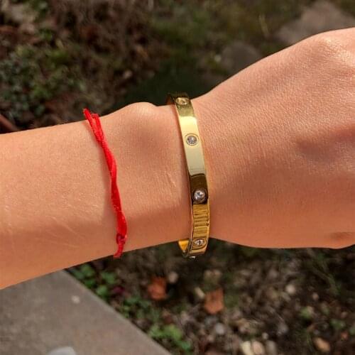 2021 New Fashion Classic Womens Bangles For Women Gold Rose Gold Silver Color Rhinestone Bracelet Cuff Simple Trendy Jewelry