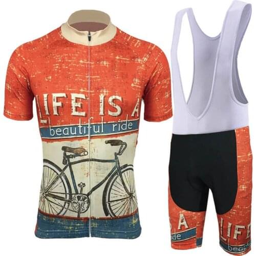 New 2021 Men Cycling Clothing Team Jersey Set Summer Short Sleeve Bicycle Uniform Maillot Culotte