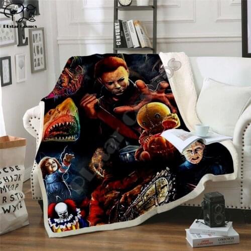 Plstar Cosmos Halloween horror movie Scream Team Zombie brid Blanket 3D print Sherpa Blanket on Bed Home Textiles style-7