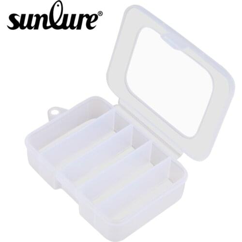 Simple 5 Compartment Plastic Fishing Tackle Box for Fishing Lures 10.7*7.5*3cm Transparent Hooks Spoons Fishing Tool Accessaries