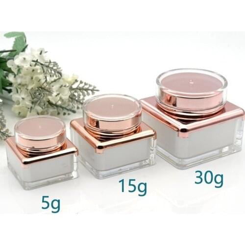 Wholesale 5g 15g 30g Empty Acrylic Cream Bottles Facial Mask Jar Skin Care Cream Bottles Eye Cream Refillable Bottles