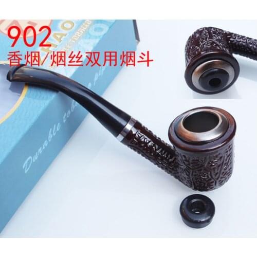 Retro Dense hemp convex resin Cigarette tobacco Double-use Smoking pipe Portable Creative Durable Cigarette Accessorie Best Gift