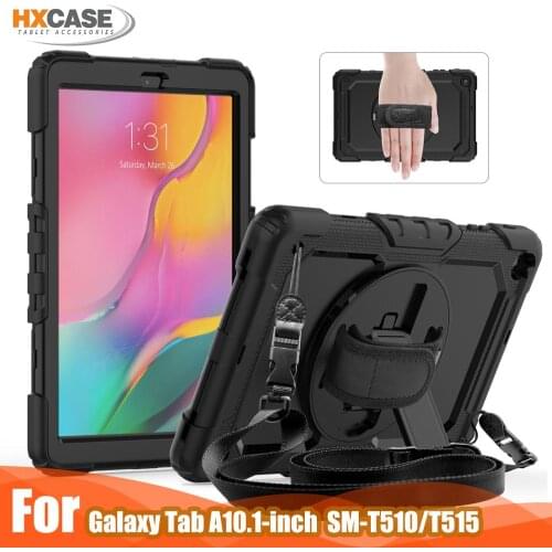 With Straps 360 Rotating KickStand Full Body Protective Cases For Samsung Galaxy Tab A 10.1 2019 SM - T510 SM - T515 Case
