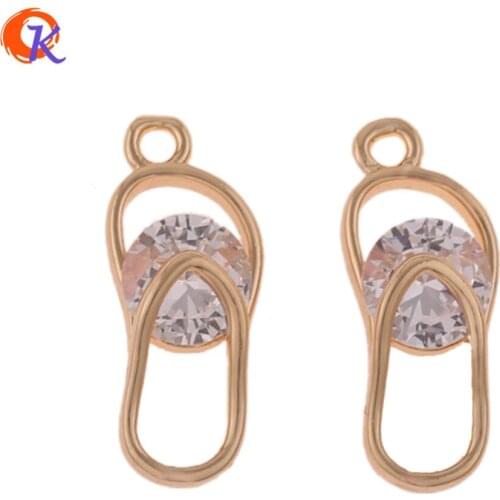 Cordial Design 50Pcs 7*18MM Jewelry Accessories/DIY Earrings Making/Shoes Shape/CZ Pendant/Copper/Hand Made/Earring Findings