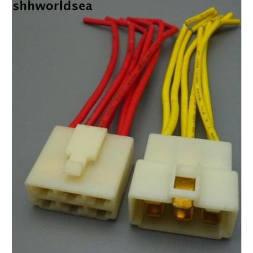 Shhworldsea 5/30/100set 6.3mm 6P 6 pin Electrical 6.3 Connector Kits Male Female socket plug for Motorcycle Car