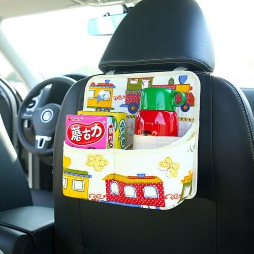 Cute Cartoon Car Seat Back Bag Owl Holding Hands Baby Bottle Drink Water Cup Holder Back Seat Mobile Phone Fixed Storage