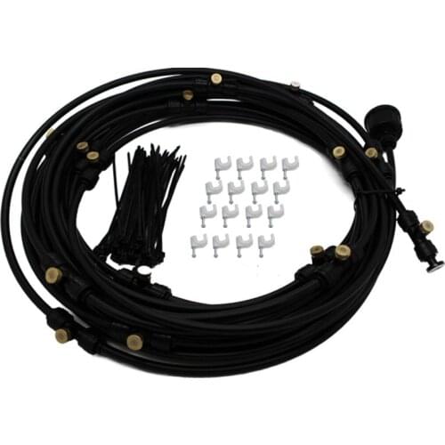 18M (60 feet) High Quality Outdoor 1/4'' Low Pressure Misting System Garden Hose Spray Head with Connector