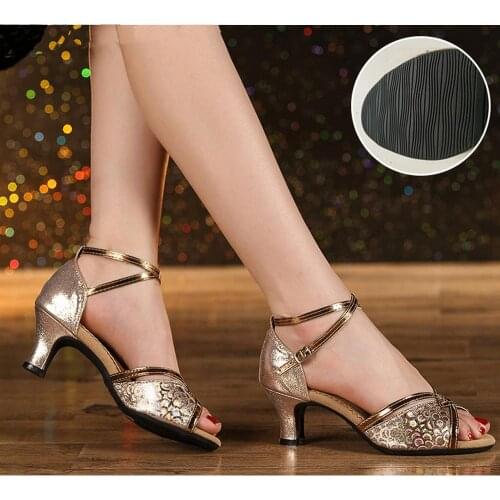 Modern Ballroom Salsa tango latin dance shoes girls womens ballroom salsa latin dance silver shoes Plus Size Heels Women