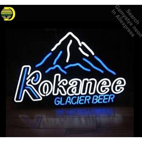 Kokanee glacier Beer neon Signs Glass Tube neon lights Recreation Windows Iconic Neon Light signs neon lights for sale