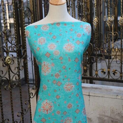 Natural Ramie fabric Flower printing tissu Customized fabrics for fashionable dresses and gowns dress tissus