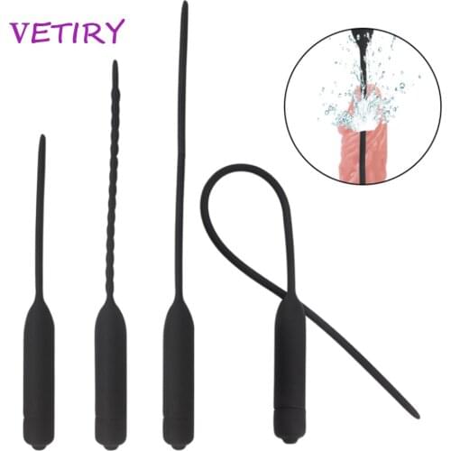 VETIRY Urethral Dilators Penis Plug Vibrating Insertion Urethral Plug Silicone Catheter Sounds Vibrator Sex Toys for Men Adult