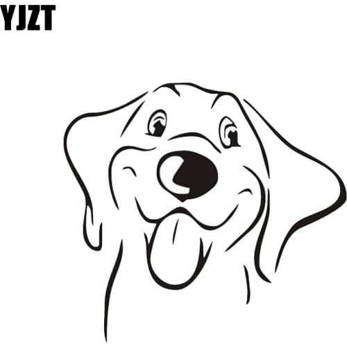 YJZT 14CM*12.9CM Fashion Cartoon Dog Vinyl Material Car Sticker Black/Silver C2-3062