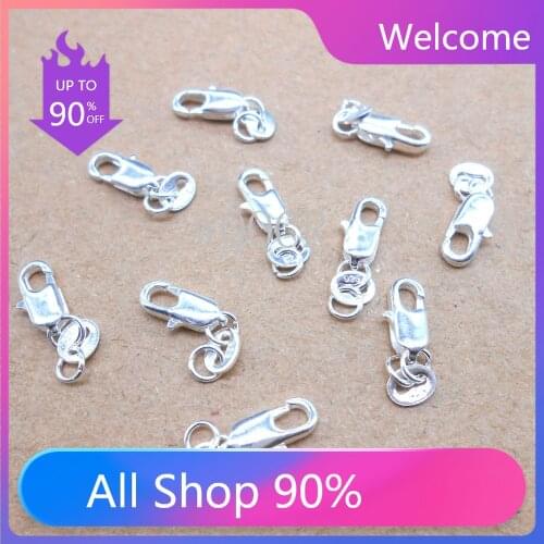 925 Sterling Silver Jewelry Discovery Necklace Bracelet Lobster Clasp Lettering 925 Tag Jewelry Accessories 20PCS