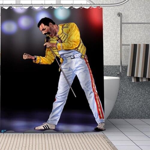 DIY Bathroom Durable Custom Freddie Mercury Shower Curtains Bathroom Curtain Fabric Washable Polyester for Bathtub Art Decor