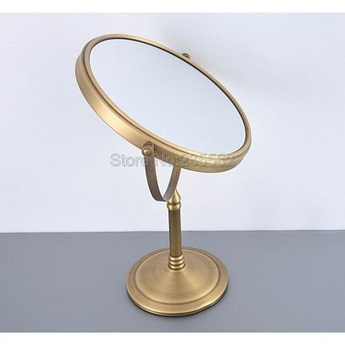 Antique Brass 8" Makeup mirror 1:1 and 1:3 magnifier 360 degree Cosmetic Mirror Bathroom Double Faced Bath Mirror Table mirror