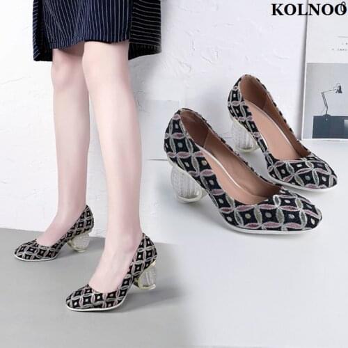 ASHIOFU Handmade New Womens High Heel Pumps Party Prom Slip-on Dress Shoes Sexy Club Fashion Evening Court Shoes