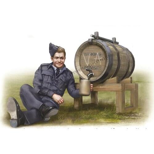 1/24 Man Sitting with Wine barrel Resin figure Model kits Miniature gk Unassembly Unpainted