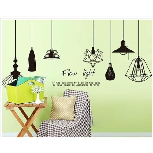1PCS Simple And Elegant Hanging Lamp Style Wall Sticker For Home Decoration Bedroom Living Room Children Study Home Office Decor
