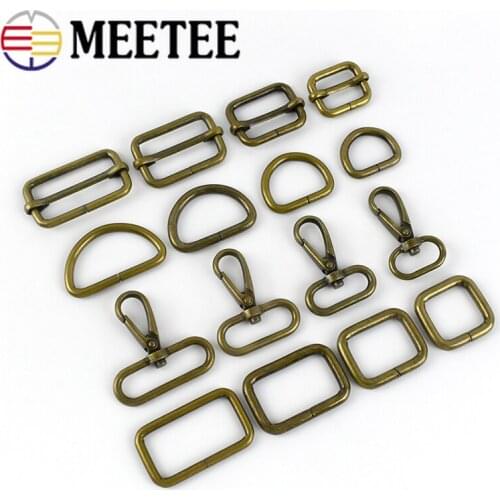 10Pcs Meetee 20/25/32/38mm Metal Tri-glide Buckle D Ring Lobster Buckle Bag Strap Belt Webbing Adjust Clasp Hook DIY Accessories