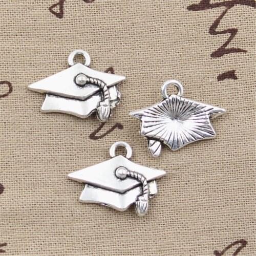 8pcs Charms Bachelor Cap 20x25mm Antique Tibetan Silver Color Pendant Findings Accessories DIY Vintage Choker Handmade Jewelry