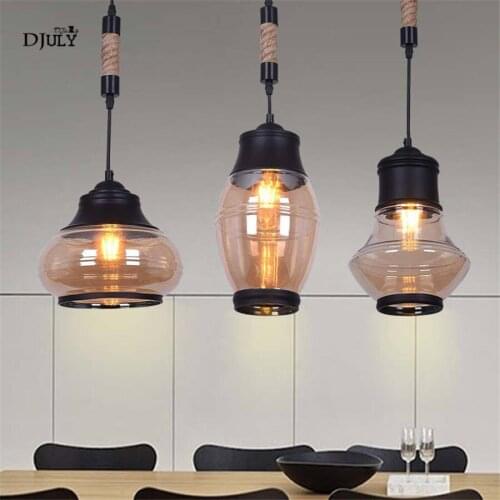 American country bar stained glass metal pendant lights for dining room kitchen retro loft decor hanging lamp light fixtures