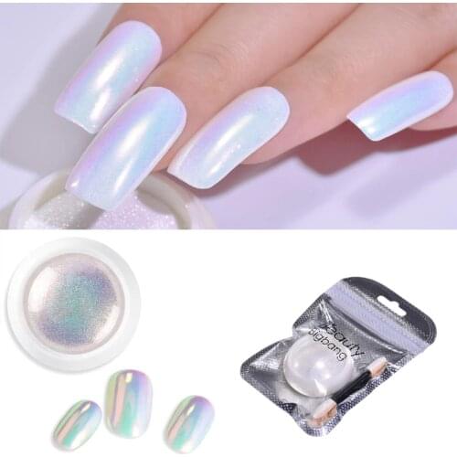 Mermaid Nail Glitter Pigment Powder Pearl Shell Shimmer Glimmer Dust Pretty Laser Art Decorations Ongles Gliter