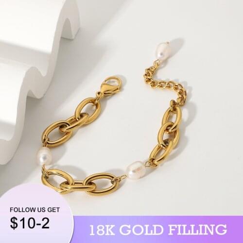 100% Natural Freshwater Pearls Bracelet Handmade Personalized 18KGF Vintage Jewelry Boho Bracelet For Women