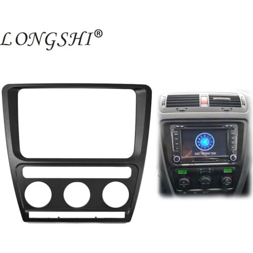 Double 2Din For Skoda Octavia (Automatic Aircon) 2004-2010 Radio Panel Dash Fascia Plate Frame DVD Stereo CD Panel Dash Kit Trim