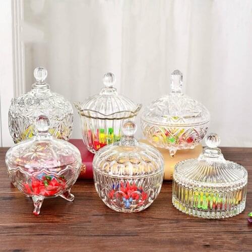 European Creative Candy Tank Fruit Cans Gifts Decoration Glass Cans Flower Tea Cans Condiment Cans Wedding Gifts Crystal bowl
