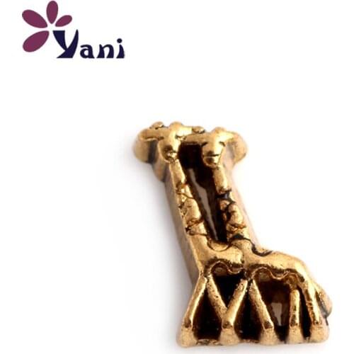 F420 Hot Sell 20pcs/lot Blue Floating Giraffe Animal Charms Fit Glass Lockets MF01#(Free Shipping)