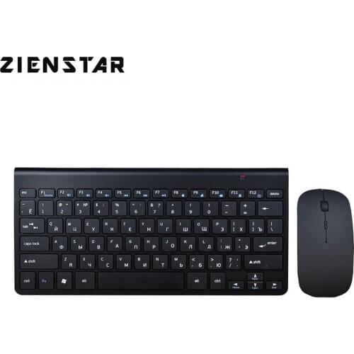 Zienstar Russia 2.4G Wireless Keyboard Mouse Combo with USB Receiver for Macbook Computer PC Laptop TV BOX and Smart TV