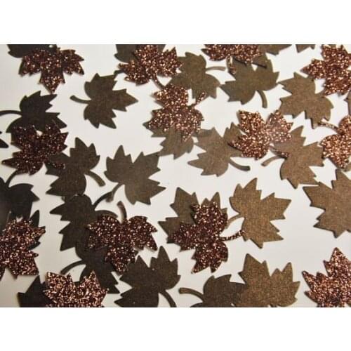 Brown Fall Table Decorations, Leaf Table Scatter, Wedding Reception, Bridal Shower,cft Table decor scrapbook Confettis