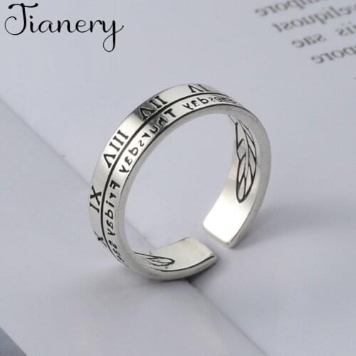 Personality Boho Letter Rings For Women Charm Wedding Jewelry Adjustable Antique Finger Ring Anillos 2021