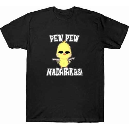 Hot Sale Pew Pew Madafakas Cat Printed T-shirt Cute Chick Baby Gunman Graphic Tops Fashion Casual Streetwear 90s Tees Camisetas
