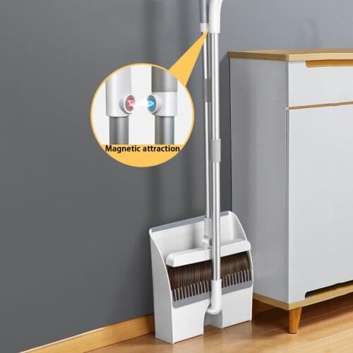 Magnetic Broom Set Household Non-Stick Hair Broom Dustpan Combination Multifunctional Folding Broom Household Cleaning Set
