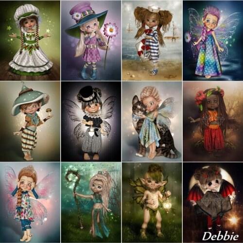 5D DIY Diamond Painting Kit Cartoon Girl Boy Baby Ghost Full Square&Round Embroidery Mosaic Cross Stitch Paint Home Decor