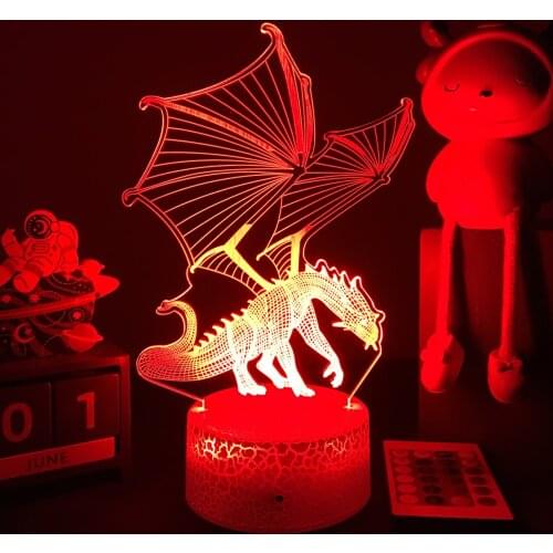 3D Dragon Nightlight For Baby Sleep Lighting Dragon Figure Kids Child Bedroom Decor Birthday Gifts Bedside Lamp