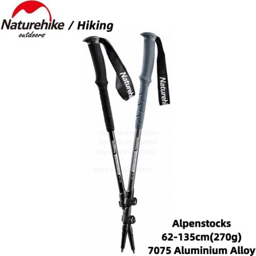 Naturehike Outdoor Telescopic Walking Stick Ultralight Aluminum Alloy External Lock Hiking Stick Skiing Hiking Trekking Poles