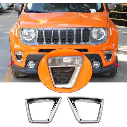 Front Side Turn Signal Light Lamp Cover Trim For Jeep Renegade 2019+ ABS Chrome