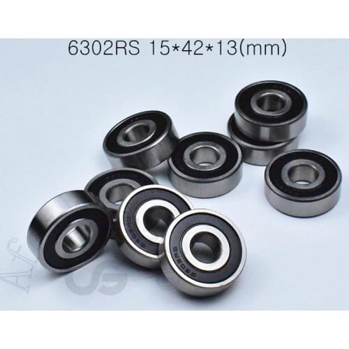 6302RS 15*42*13(mm) 1piece bearing free shipping abec-5 Rubber sealed bearing Thin wall bearing 6302 6302RS chrome steel bearing