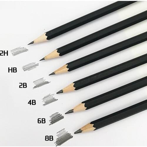 12 pieces / set professional advanced sketch pencil durable and not easy to break student drawing art pencil 2B HB 2H 4B 6B 8B