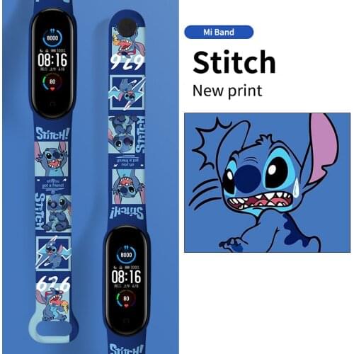 Disney Mickey Stitch Star Wars Strap for Xiaomi Mi Band 6 5 4 3 Silicone Strap Wristband Bracelet Replacement for Mi Band 6 5 4