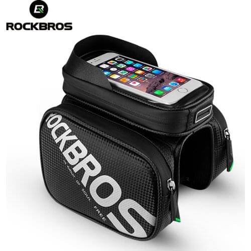 ROCKBROS 6.2" 5.8" Bicycle Bags Waterproof Screen Removable Multifunctional Touch Phone Frame Top Tube Bike Bag Bike Accessories